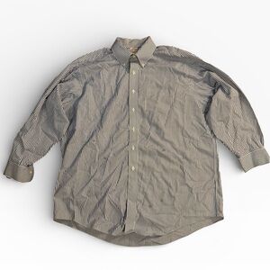 Brooks Brothers Classic Blue & White Striped Oxford Men's Dress Shirt 17.5 / 33